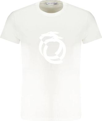 Trussardi Bianco Katoenen T-Shirt - Heren - T-shirts - Wit - XL - Katoen - Tops