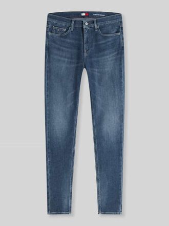 Tommy Jeans Skinny Fit Jeans aus Baumwoll-Mix im 5-Pocket-Design in Hellgrau, Gr&ouml;&szlig;e 25/30