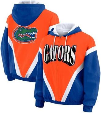 WEAR by Erin Andrews Womens WEAR by Erin Andrews Orange/Royal Florida Gators Colorblock Full-Zip Hoodie Windbreaker Jacket at Nordstrom, Size Xx-Large