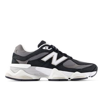 New Balance Unisex 9060 en Negro/Gris, Gamuza/Malla, Talla 37.5