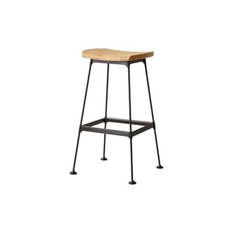 Tikamoon Taburete alto de fresno y metal negro