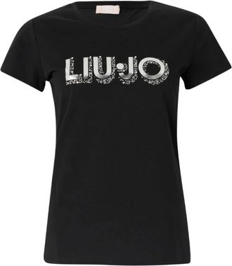 Liu Jo Black Cotton T-Shirt Short Sleeve - female - Liu Jo - T-Shirts - Black - 2XS - Tops