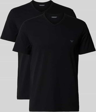 Emporio Armani T-Shirt mit V-Ausschnitt im 2er-Pack in Black, Größe XXL