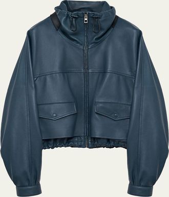 Loewe Double Layered Leather Zip Jacket