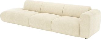 Vente-Unique Gran sof&aacute; de 5 plazas con reposabrazos derecho de pana blanco roto POGNI de Maison C&eacute;phy