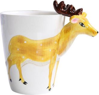 OEM Taza Con Estampado Animal 3d - Taza De Caf&eacute; De Cer&aacute;mica Pintada - Taza De Agua Con Dise&ntilde;o De Reno 3d - 400 Ml