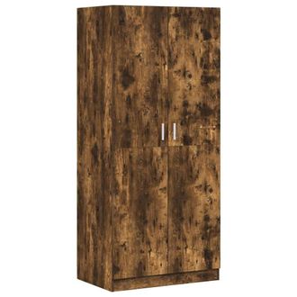 vidaXL Armario Madera Contrachapada Color Roble Ahumado 80x52x180 Cm Vidaxl