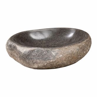 Wanda Collection Lavabo grande de piedra natural piedra de r&iacute;o 50