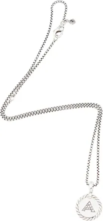David Yurman Sterling Silver Diamond Initial Charm Necklace