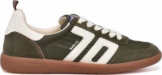 Back70 Green Leather-Blend Low-Top Sneakers