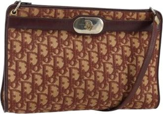 Dior Pre-owned Cross Body Bags, female, Red, Size: ONE SIZE Pre-owned Trotter Canvas Shoulder Bag