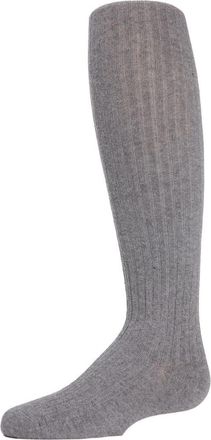 MeMoi Ribbed Cotton Sweater Tights in Lt Gray Heather at Nordstrom, Size 18-24M