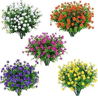 OEM Flores Artificiales, 15 Ramos, Resistentes A Los Rayos Uv, Para Uso Interior Y Exterior