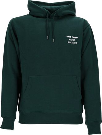 Dr&ocirc;le de Monsieur Dark Green Bold Slogan Hoodie