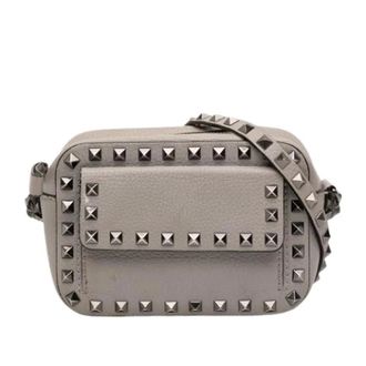 Valentino Pre-owned Rockstud Crossbody Bag - Dames - Pre-owned - Grijs - Maat: ONE Size Leer