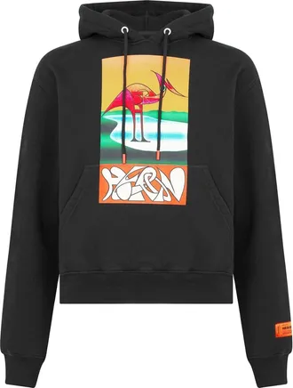 Heron Preston Mens Abstract Hoodie in Black 1020 - Size Small