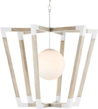 Currey & Company Bastian 37In Sandstone 1-Light Globe Pendant