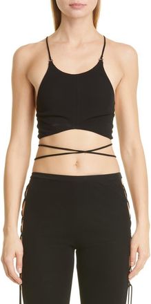 Dundas Cyrus Laced Back Halter Top in Black at Nordstrom Rack, Size 4 Us / 40 It