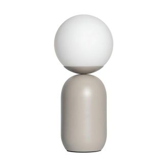 Nordlux L&aacute;mpara de mesa n&oacute;rdico gris de metal y tulipa esf&eacute;rica opal
