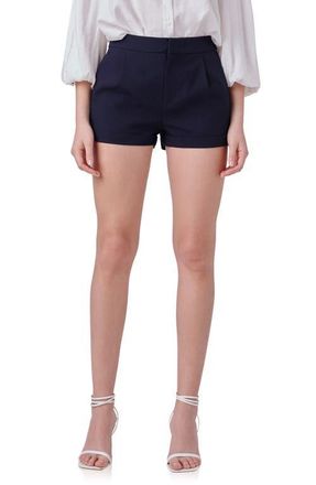 endless rose Pleated Low Rise Shorts in Navy at Nordstrom, Size X-Small