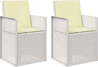 vidaXL Sillas De Comedor De Jard&iacute;n 2 Uds. Y Crema Pp Vidaxl