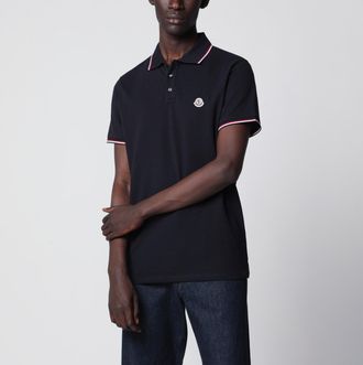 Moncler Navy blue short-sleeve polo shirt