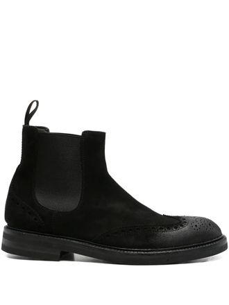 Cenere GB elasticated-panel brogue Chelsea boots - Black