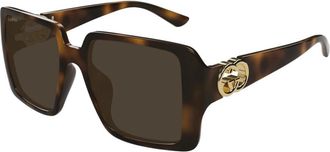 Gucci Zonnebril - Dames - Zonnebrillen - Bruin - 54 MM - Accessoires