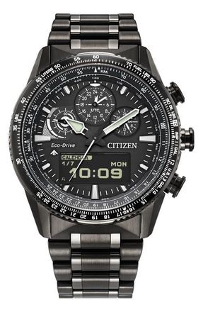 Citizen Promaster Skyhawk Eco-Drive Chronograph Bracelet Watch, 43mm in Gray at Nordstrom