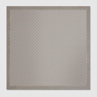Gucci Laminated Printed Silk Twill Carr&eacute;, Grey