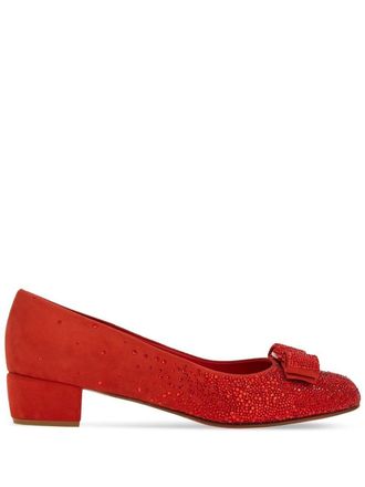 Ferragamo Vara-bow crystals pumps - Red