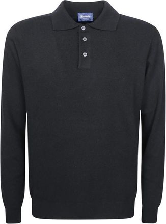 Drumohr Polo in Lana Cachemire - - Tops - Uomo - Nero - XL