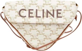 Celine Pre-owned Cross Body Bags, female, White, Size: ONE SIZE Pre-owned Triangle Shoulder Crossbody Bag