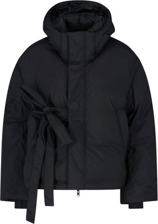Yohji Yamamoto Black Knot Detail Waterproof Down Jacket