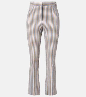 Veronica Beard Gingham seersucker cropped slim pants
