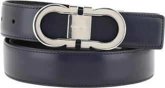 Ferragamo Omkeerbare Leren Riem met Iconische Gesp - Heren - Riemen - Zwart - 95 CM - Accessoires