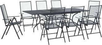 vidaXL Conjunto De Comedor De Jard&iacute;n 9 Uds. Gris Antracita Vidaxl