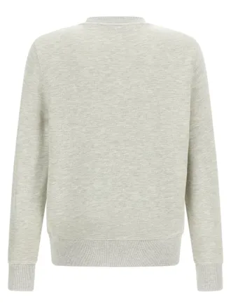 Autry Logo-Embroidered M&eacute;lange Cotton Sweatshirt - Cream