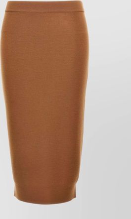 Saint Laurent ribbed wool midi skirt with elastic waistband