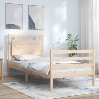 vidaXL Estructura De Cama Con Cabecero Madera Maciza 100x200 Cm Vidaxl