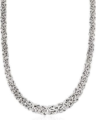 Ross-Simons Italian Sterling Silver Graduated Byzantine Necklace