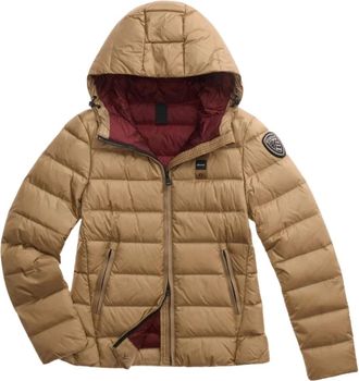 Blauer Korte Gewatteerde Donsjas Charme - Dames - Jassen - Beige - Maat: S Polyamide