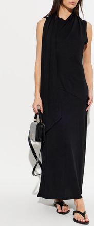 Ami Dress With A Decorative Pleat, Womens, Black