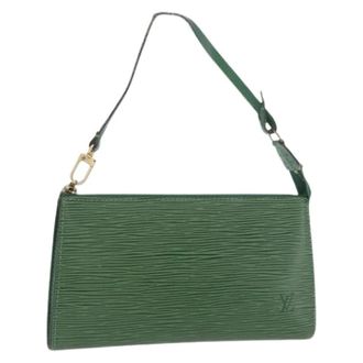 Louis Vuitton Pre-owned Accessory Pouch - Dames - Pre-owned - Groen - Maat: ONE Size Leer