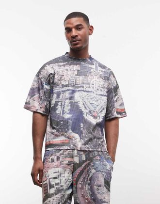 Good For Nothing Coordinato in jersey oversize con stampa di citt&agrave;-Multicolore