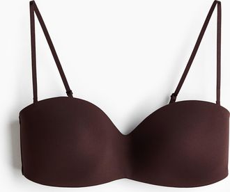 H&M Wattierter Balconette-BH aus Mikrofaser - Dunkelbraun