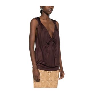 Dries Van Noten Sleeveless Tops, female, Purple, Size: XS Sleeveless Top