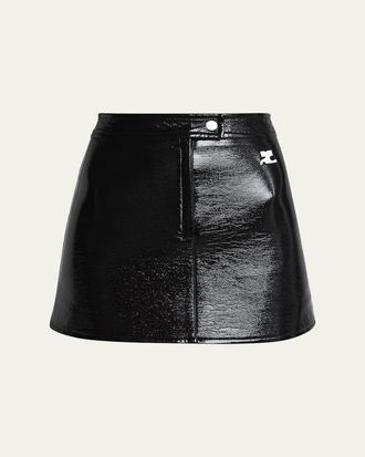 Courr&egrave;ges Reedition Vinyl Mini Skirt