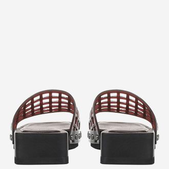 Vince Studded PVC Slide - Brown