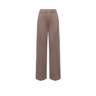 Moncler Pantalone - female - Moncler - Wide Trousers - Gray - XS - Trousers